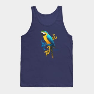 Blue and Gold Macaw Tank Top